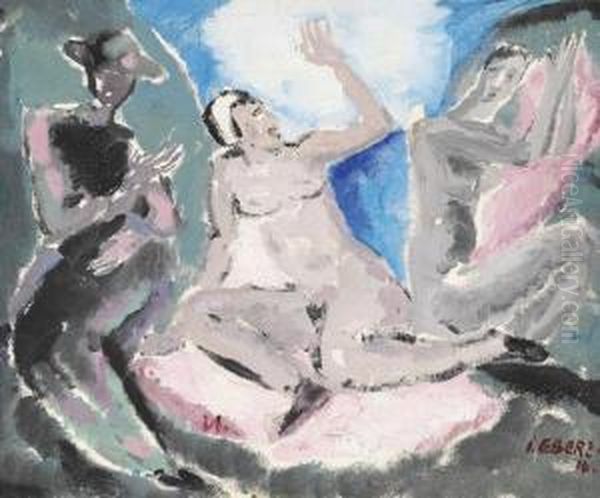 Drei Frauen Oil Painting by Josef Eberz