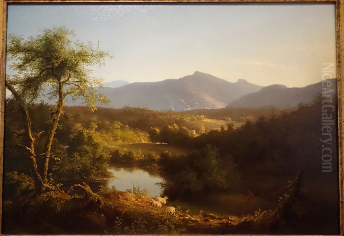 View Near the Village of Catskill Oil Painting by Thomas Cole