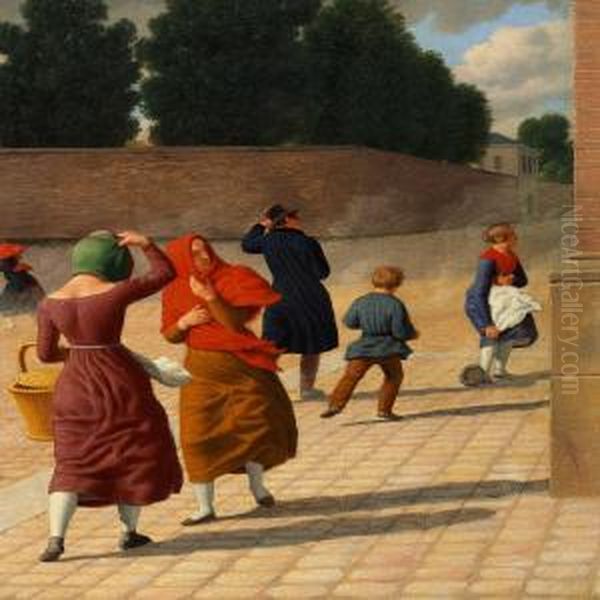 Stormy Weather Oil Painting by Christoffer Wilhelm Eckersberg