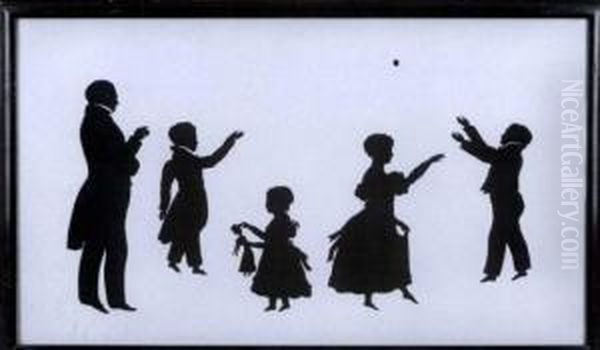 Conversation Piece Of Lord John Fullerton Oil Painting by Augustin Amant Constant Fidele Edouart