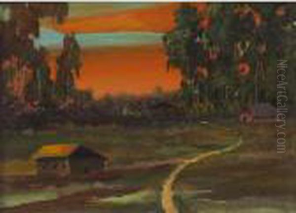 Eucalyptus Trees Oil Painting by Lionel Louis Edwards