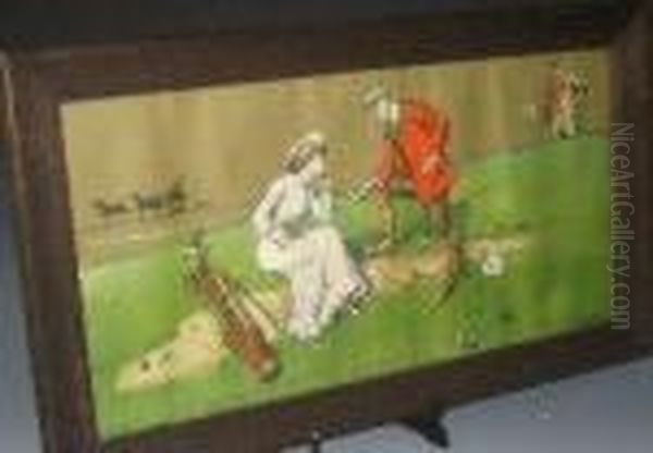 A Threesome Oil Painting by Lionel Louis Edwards