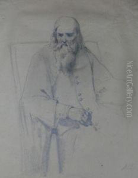 Portrait Of Leonardo Da Vinci Oil Painting by Jacobus Josephus Eeckhout