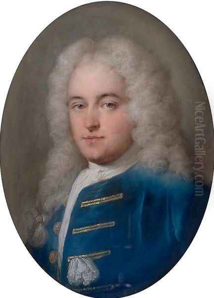 Portrait of Thomas Chase (1729-88), half-length, in a blue coat Oil Painting by Rosalba Carriera