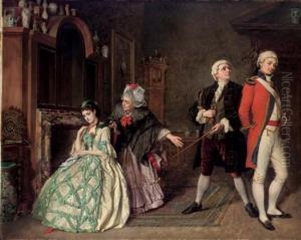 Captain Absolute's Introduction To Lydia Languish. '
Lydia
. I Won't Even Speak To Or Look At Him, Etc.' 
The Rivals Oil Painting by William Maw Egley