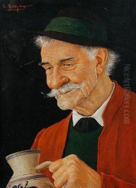 A Good Drink Oil Painting by Erwin Eichinger