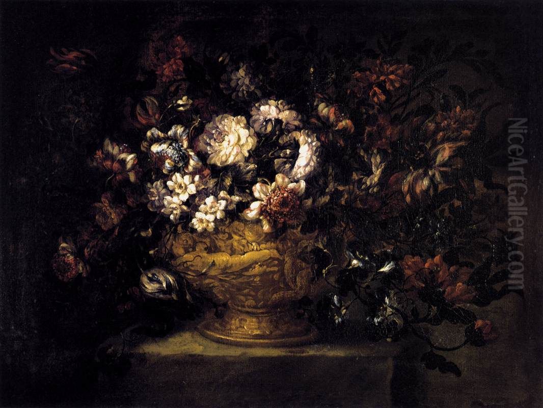 Vase of Flowers Oil Painting by Gabriel De La Corte