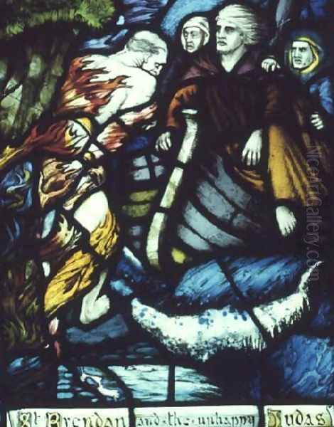 The Meeting of St. Brendan with the Unhappy Judas, 1911 Oil Painting by Harry Clarke