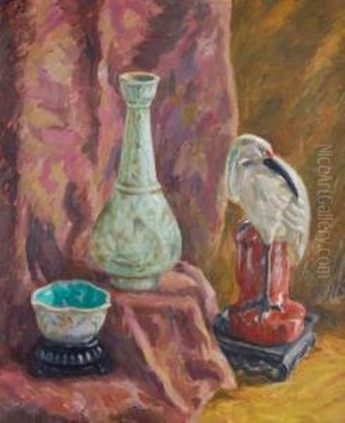Chinesisches Stilleben Oil Painting by Ernst Wilhelm H. Eitner