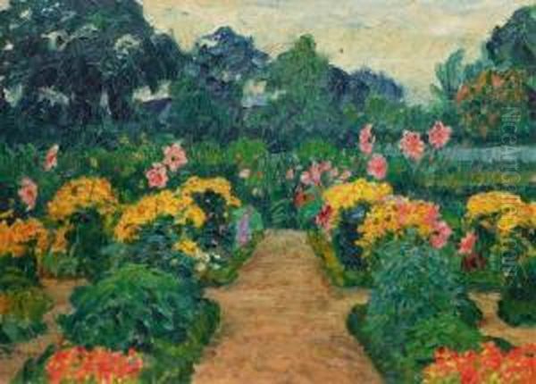 Blumengarten Oil Painting by Ernst Wilhelm H. Eitner