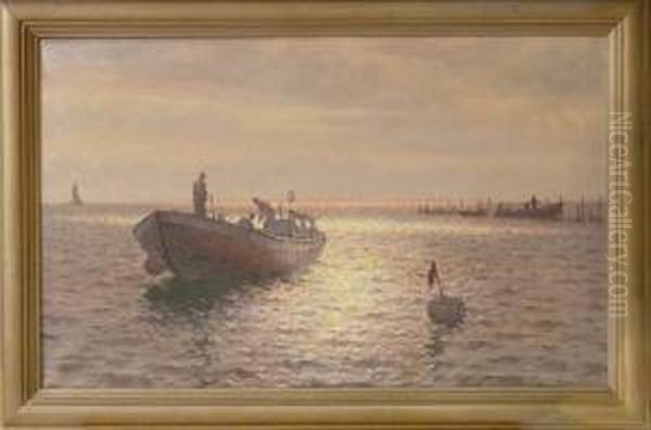 Fiskebat. Oil Painting by Emil Ekman