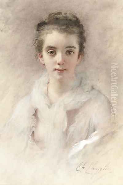 Une jolie femme en deshabille Oil Painting by Charles Chaplin