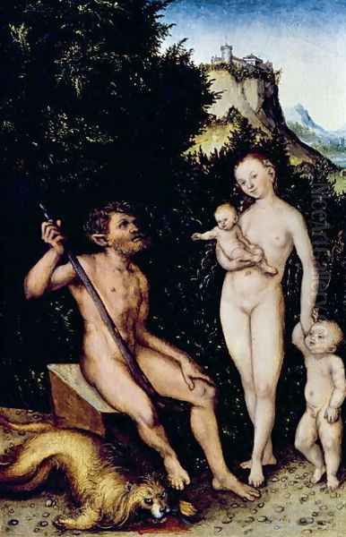 The Faun Family Oil Painting by Lucas The Younger Cranach