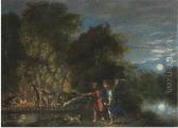 Tobias And The Angel Oil Painting by Adam Elsheimer