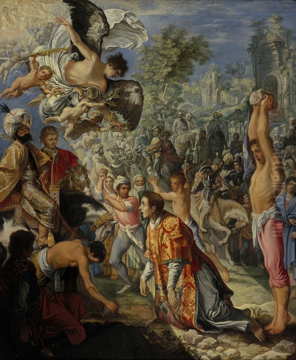 The Stoning Of Saint Stephen Oil Painting by Adam Elsheimer