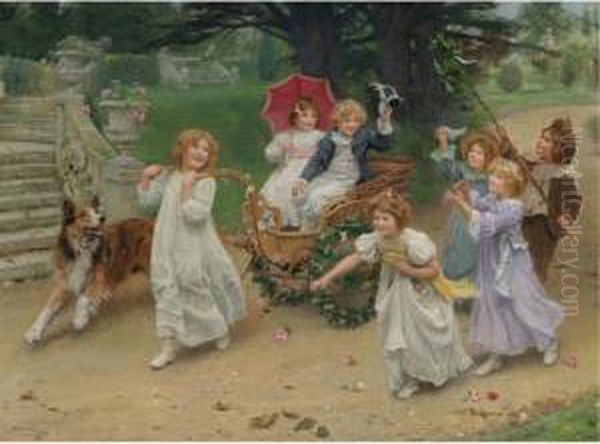 The Happy Pair (a Royal Procession) Oil Painting by Arthur John Elsley