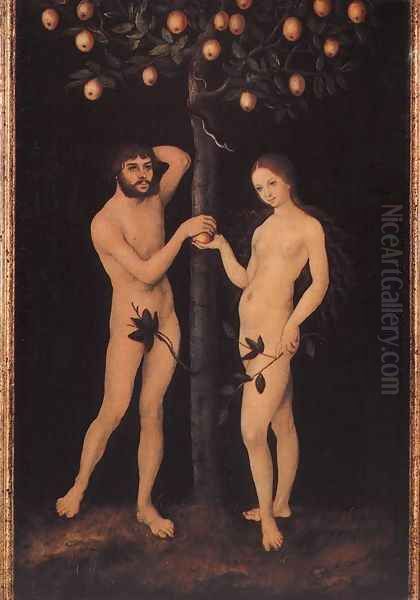 Adam and Eve (1) Oil Painting by Lucas The Elder Cranach