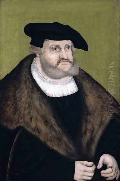 Portrait of Elector Frederick the Wise in his Old Age 1525 Oil Painting by Lucas The Elder Cranach