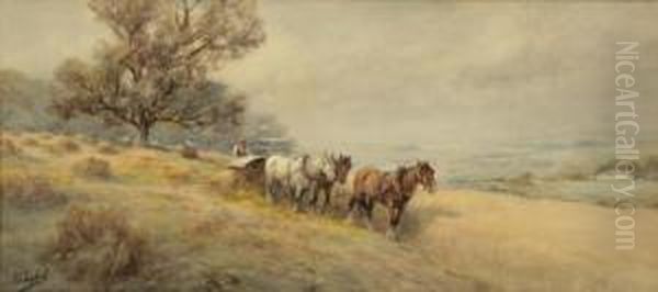 Harvesting The Wheat Oil Painting by Frank F. English