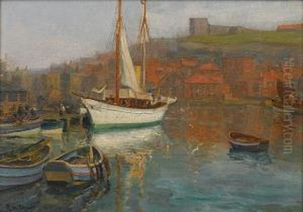 Whitby Oil Painting by Augustus William Enness