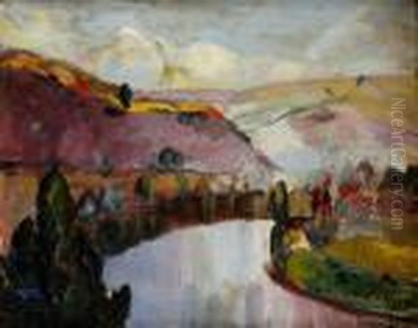 Riecne Zatisie Oil Painting by Bela Erdelyi