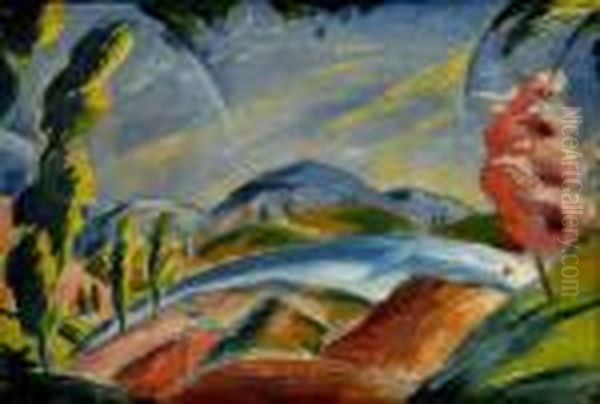 Burliva Krajina Oil Painting by Bela Erdelyi