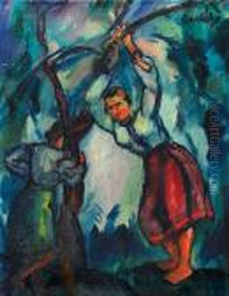 Divky U Stromu Oil Painting by Bela Erdelyi