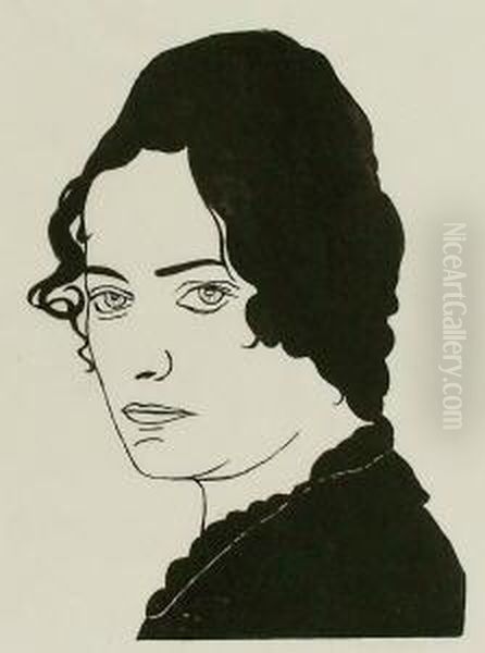 Bildnis Helene Erfurth, Mit Blick Nach Links Oil Painting by Hugo Erfurth