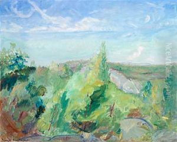 Sommerlandskap Oil Painting by Thorvald Erichsen