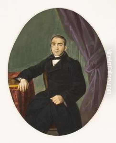 Retrato De Caballero Oil Painting by Antonio Maria Esquivel Suarez de Urbina