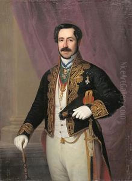 Retrato De Un Diplomatico Oil Painting by Antonio Maria Esquivel Suarez de Urbina