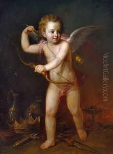 R Bewaffnete Amor. Neben Oil Painting by Antonio Maria Esquivel Suarez de Urbina