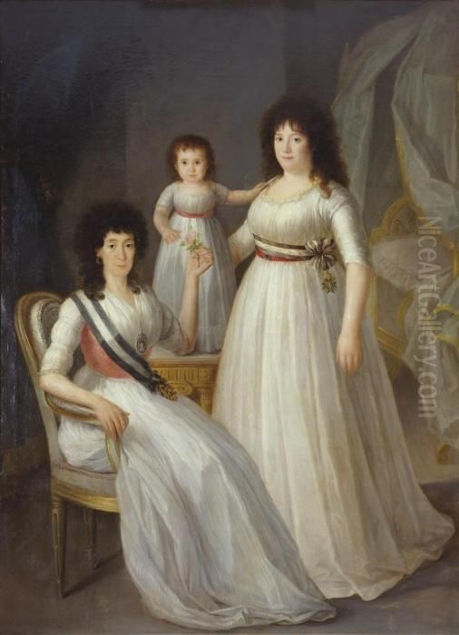 Retrato Familiar De La Duquesa 
De Osuna, Como Dama De La Orden Dedamas Nobles De La Reina Maria Luisa Oil Painting by Augustin Esteve