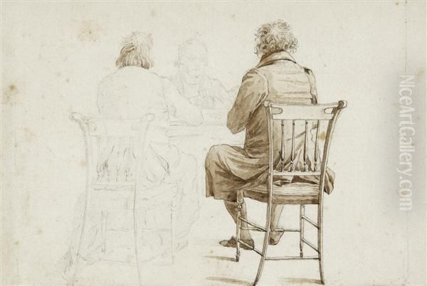 La Partie De Cartes Oil Painting by Eugene Isabey