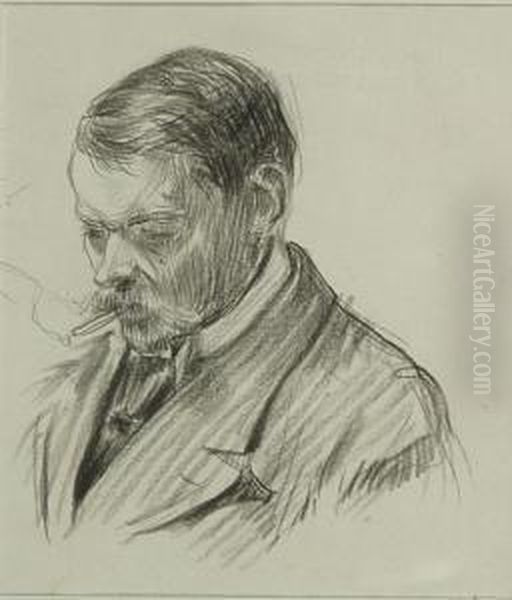 Portret Van / Portrait D'edmond Evenepoel.
 Tekening. Dessin/papier. . Oil Painting by Henri-Jacques Evenepoel