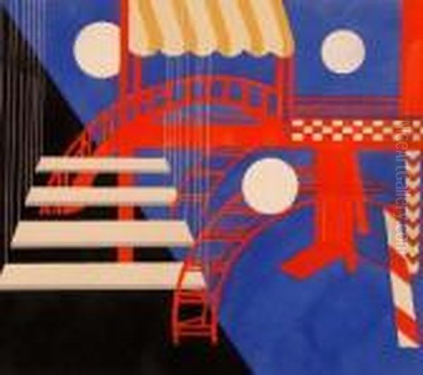 Decor Forpantomime Espagnol Oil Painting by Alexandra Alexandrov Exter