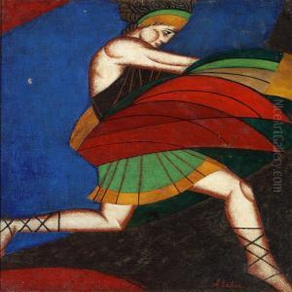 An Amazon Warrior Oil Painting by Alexandra Alexandrov Exter