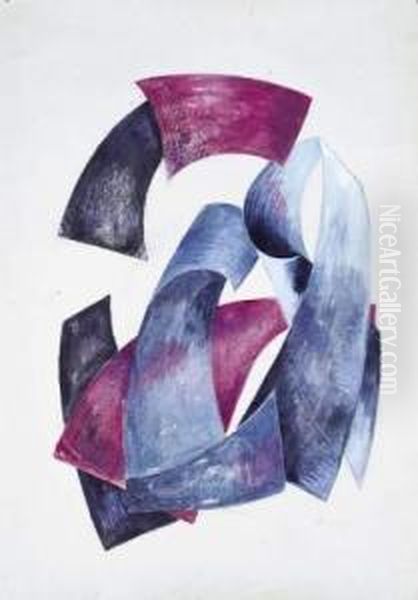 Composition Non Objective Ii Oil Painting by Alexandra Alexandrov Exter