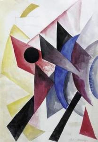 Composition Non Objective Iii Oil Painting by Alexandra Alexandrov Exter