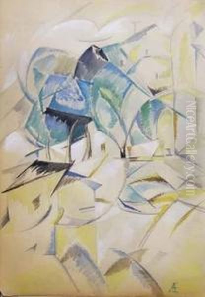 Le Pont De Sevres Oil Painting by Alexandra Alexandrov Exter