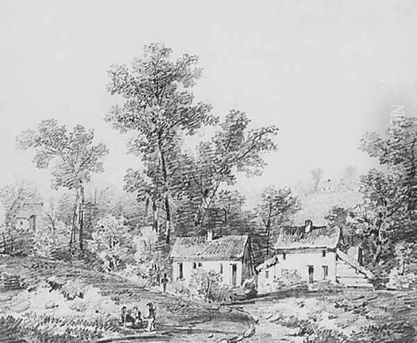 Farm Landscape (from McGuire Scrapbook) Oil Painting by Thomas Sidney Cooper