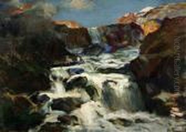 Torrente Oil Painting by Alberto Falchetti