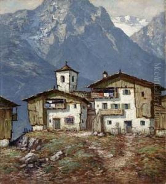Paesaggio Di Montagna Oil Painting by Alberto Falchetti