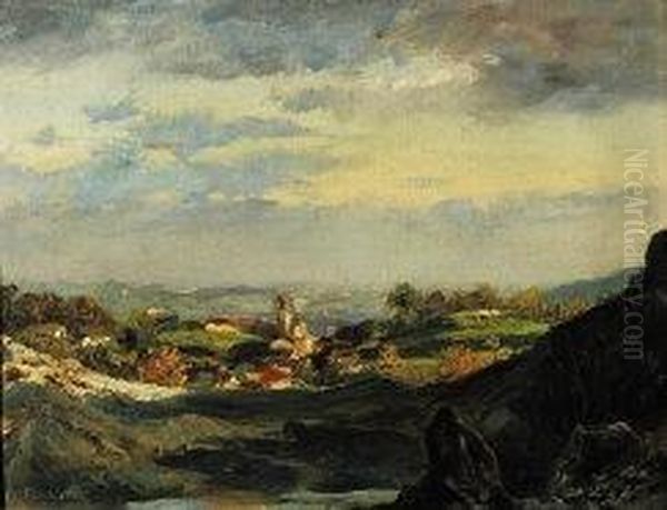 Paesaggio Oil Painting by Alberto Falchetti