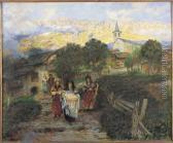 Il Battesimo Oil Painting by Alberto Falchetti