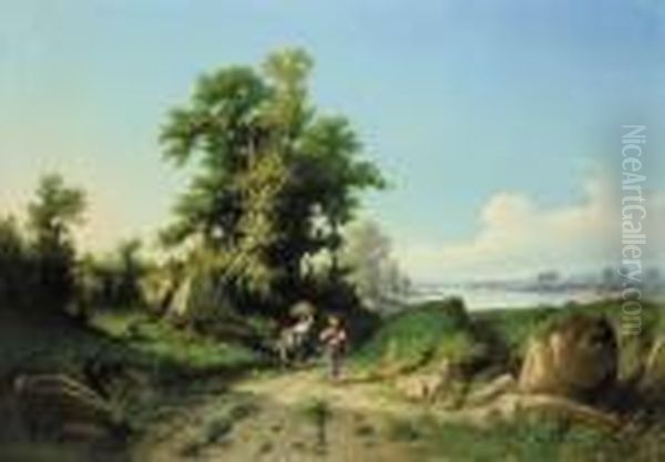 Paesaggio Con
Strada Oil Painting by Giuseppe Falchetti