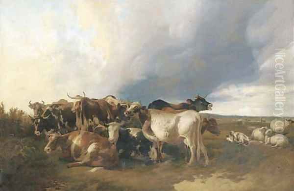 The Approaching Storm Oil Painting by Thomas Sidney Cooper