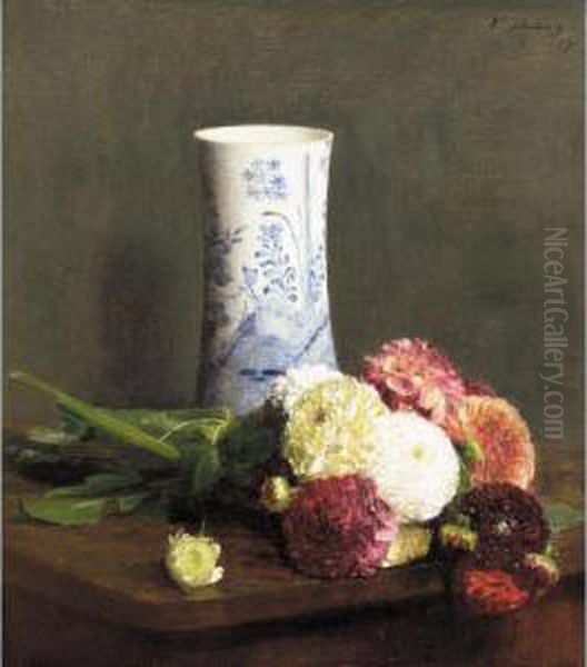 Vase De Zanias Oil Painting by Victoria Dubourg