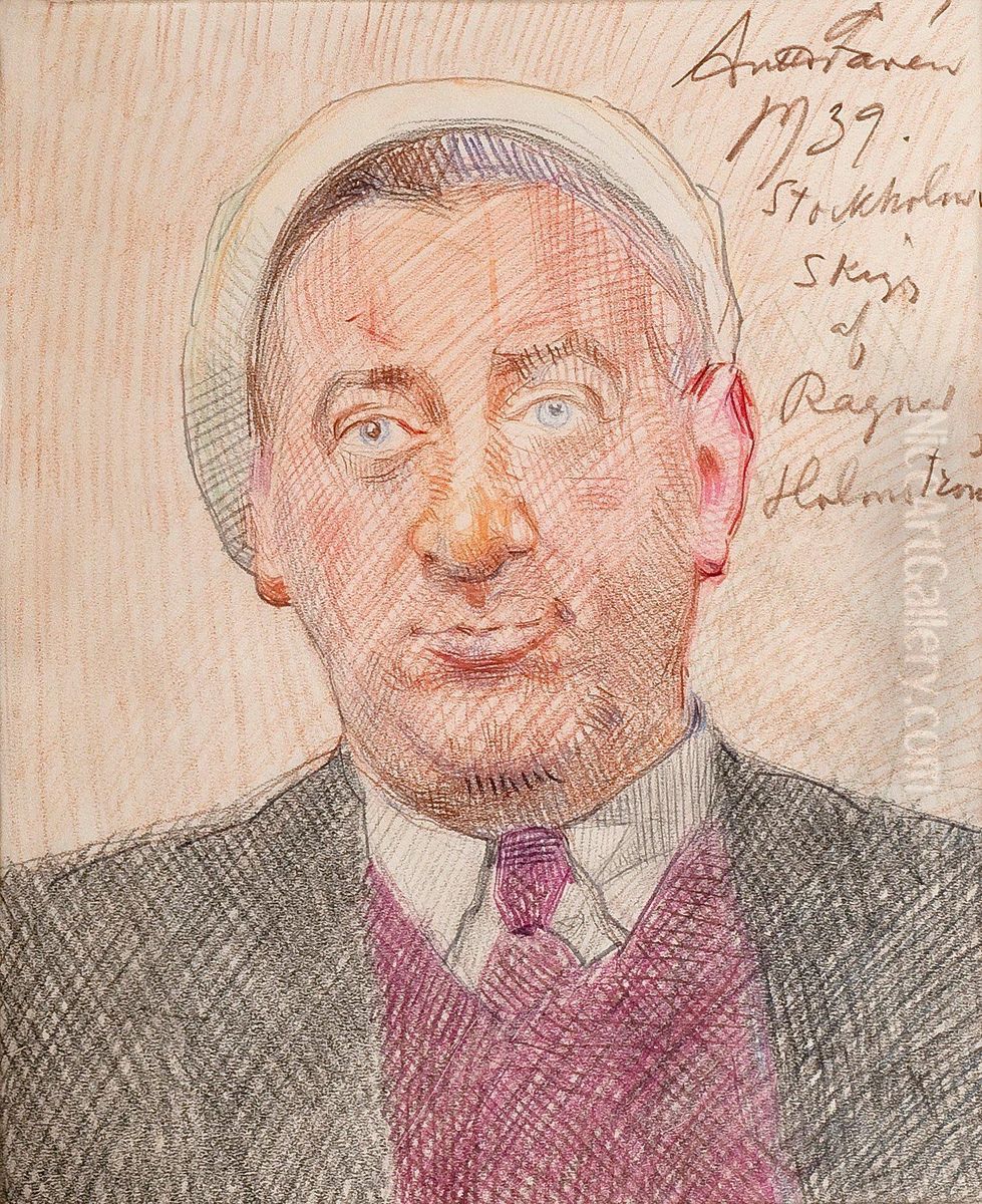 Ragnar Holmstrom Oil Painting by Antti Faven