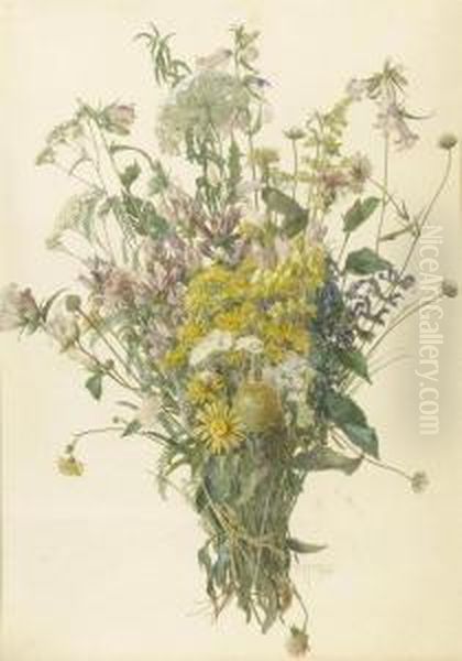 Bunch Of Flowers Oil Painting by Gustav Feith